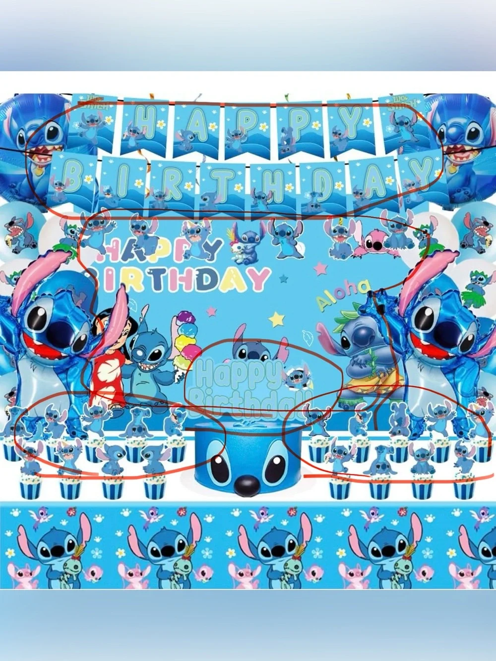 Kids Boys Toddler Disney Stitch Party Decorations Supplies Bundle NEW